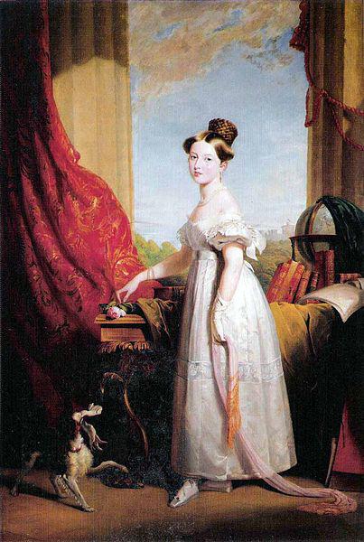 George Hayter Portrait of Princess Victoria of Kent with her spaniel Dash Germany oil painting art